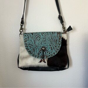 MYRA BAG Western Cow Print Crossbody Bag